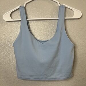 Offline By Aerie Blue Tank Sports Bra Size Medium NO PADDING